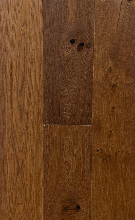 Parchet triplu stratificat stejar monolamela 04, periat, afumat mediu, 14/3x190x1900mm