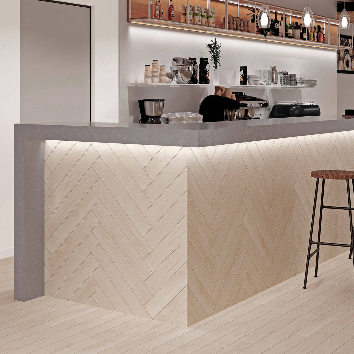 Gresie Herringbone aspect lemn Ducale Borgo 10x60 cm