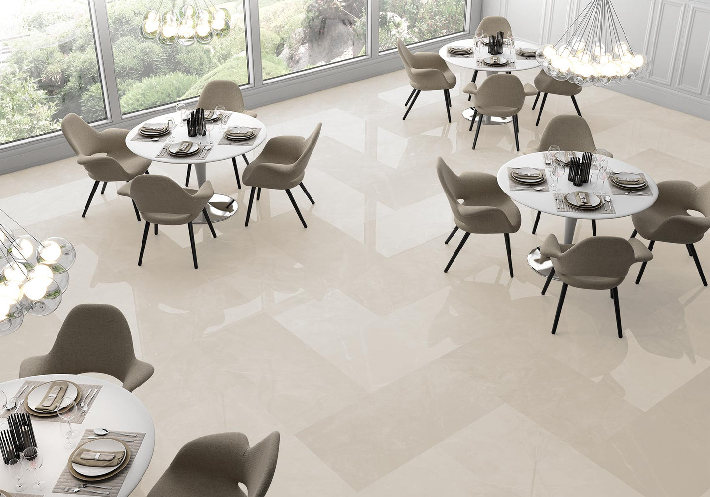 Gresie Pulpis Cream Polished 60x120 cm, rectificata, productie Spania