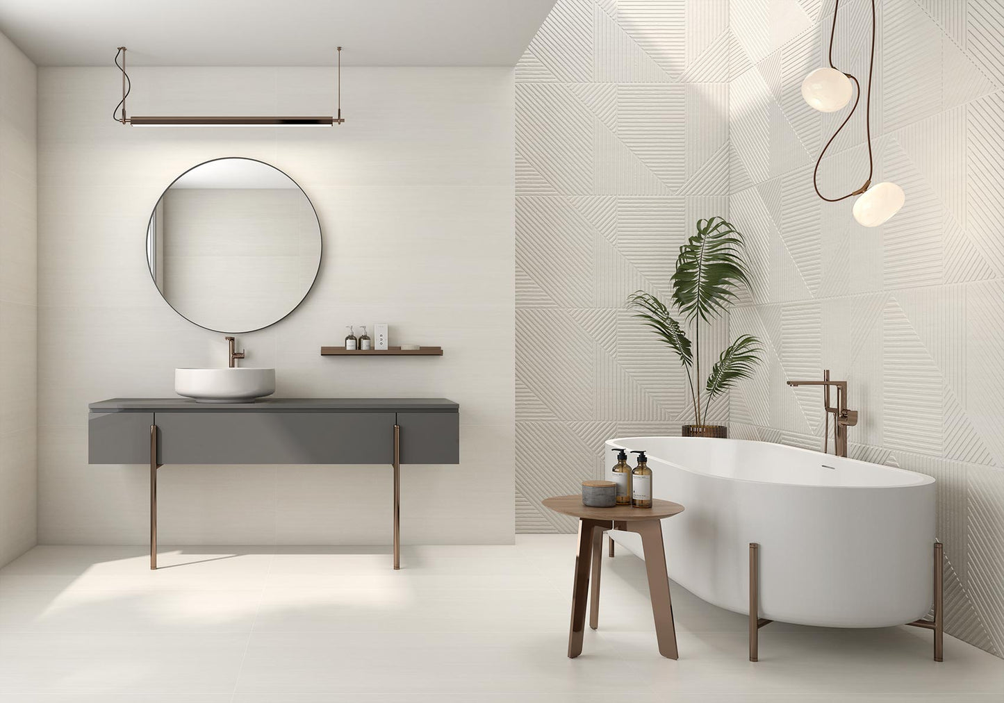 Faianta portelanata riflaj Soleil Decor White Matt 59.5x119.2 cm