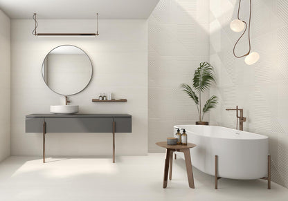 Faianta portelanata riflaj Soleil Decor White Matt 59.5x119.2 cm