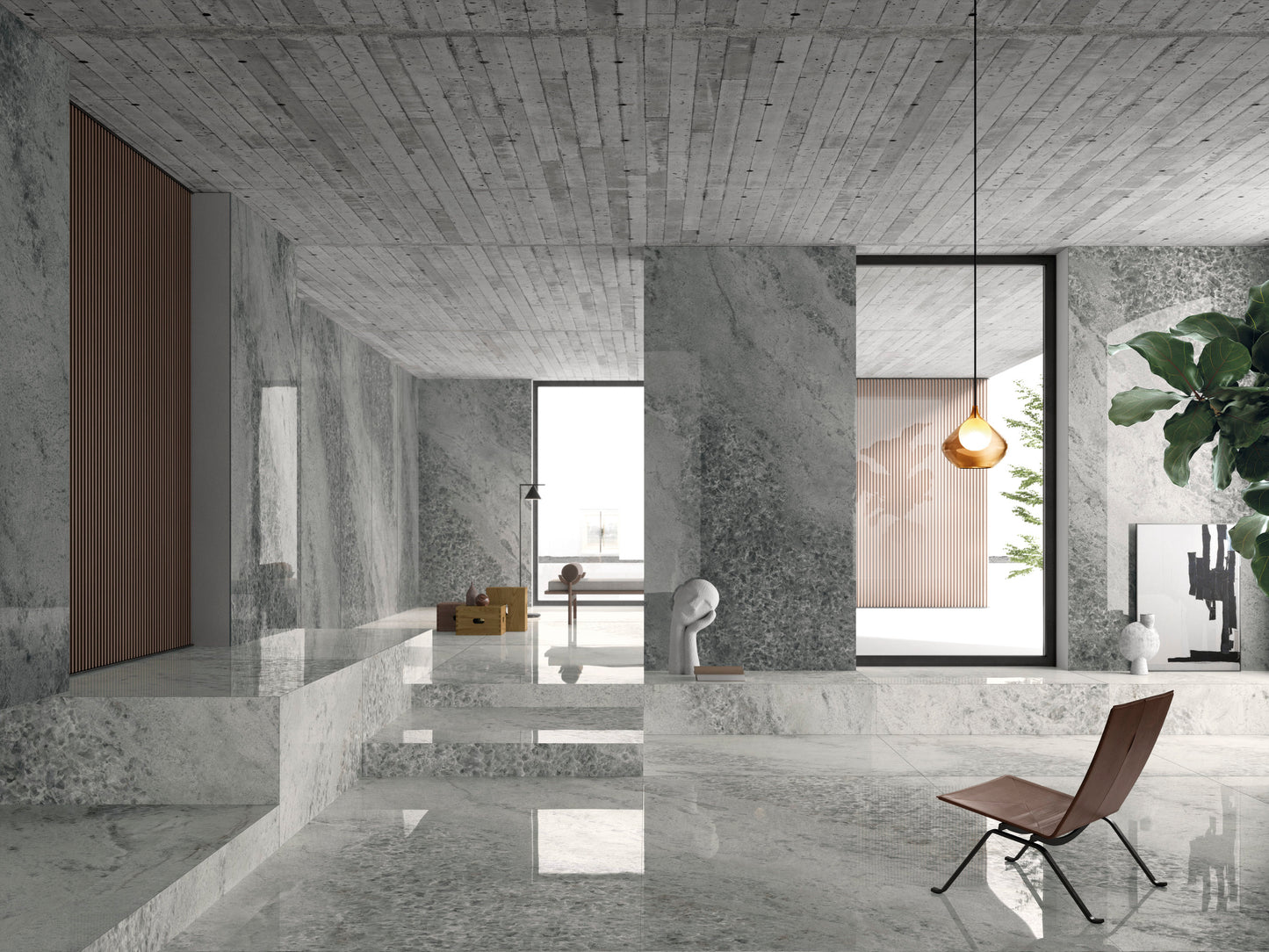 Lastra Ariostea ULTRA CRYSTAL Grey Polished 150x300 cm