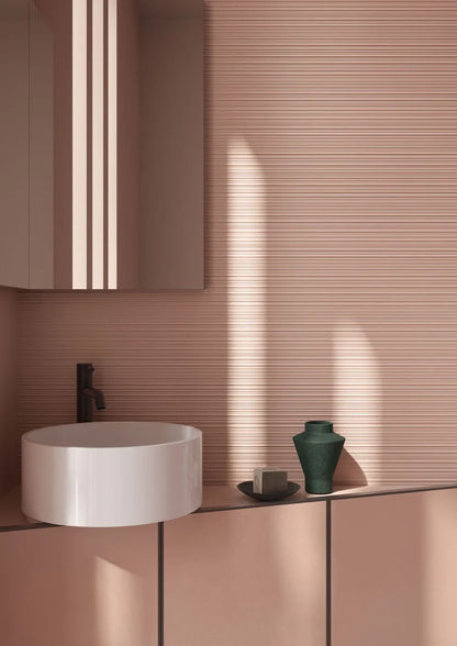 Gresie Nuances Rose Ribbed 60x120 cm, finisaj mat