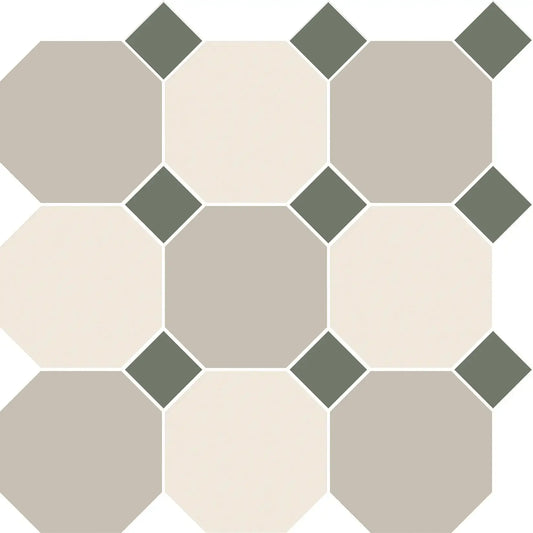 Gresie CE.SI octogon full body bicolor mix Sodio + Aluminio + Taco Giada 10x10 cm