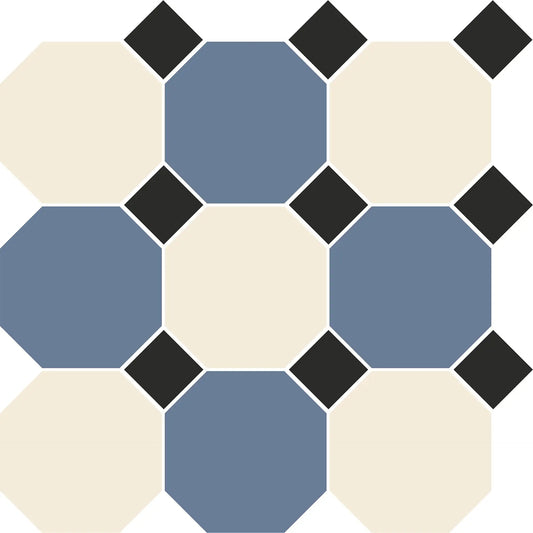 Gresie CE.SI octogon full body bicolor mix Sodio + Zafiro + Taco Carbonio 10x10 cm