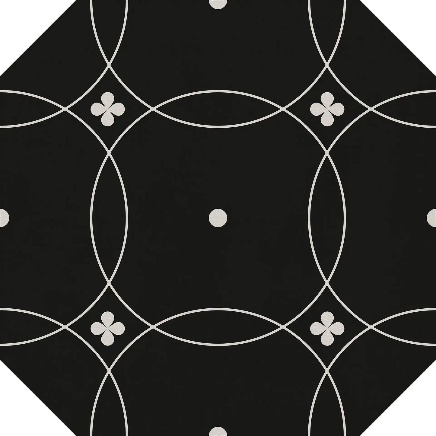 Gresie decorativa Octogon Tender Dec.1 Black&White 20x20 cm