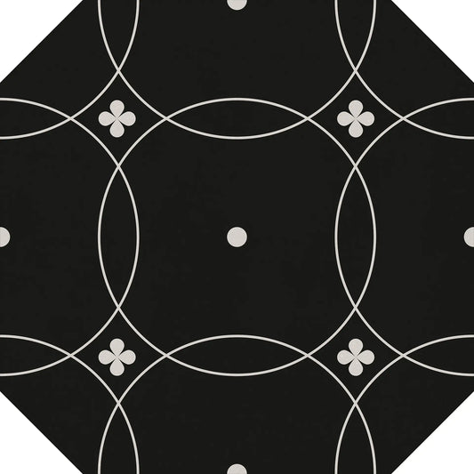 Gresie decorativa Octogon Tender Dec.1 Black&White 20x20 cm