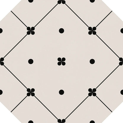 Gresie decorativa Octogon Tender Dec.3 Black&White 20×20 cm