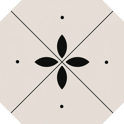 Gresie decorativa Octogon Tender Dec.4 Black&White 20×20 cm