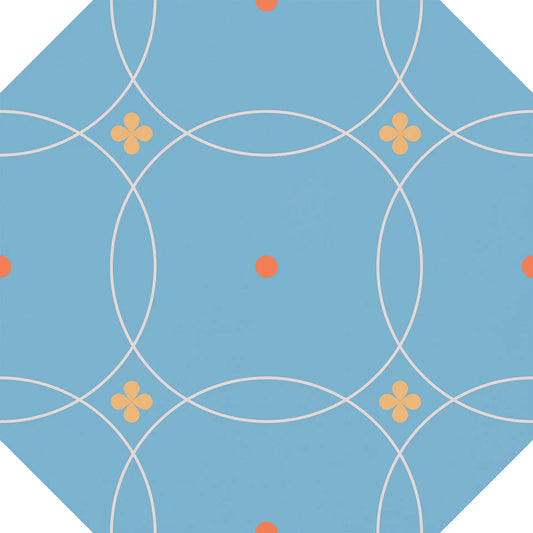 Gresie decorativa Octogon Tender Dec. Sky Blue 20x20 cm