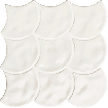 Faianta Scale White Gloss 30.7x30.7 cm, 3D lucios, Spania