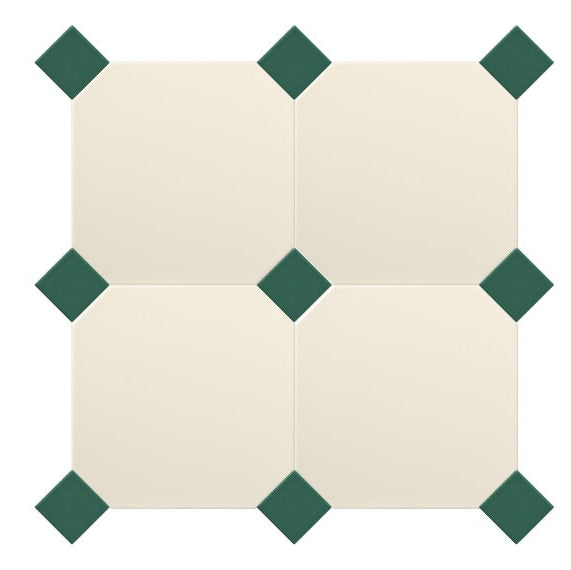 Gresie octogonala crem Cotone Ottagono 20x20cm + Taco Felce 5x5cm, portelanata, productie Italia