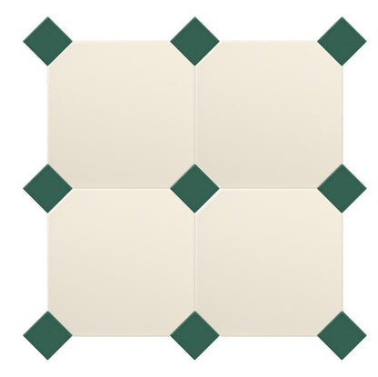 Gresie octogonala crem Cotone Ottagono 20x20cm + Taco Felce 5x5cm, portelanata, productie Italia