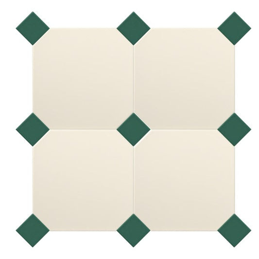 Gresie octogonala crem Cotone Ottagono 20x20cm + Taco Felce 5x5cm, portelanata, productie Italia
