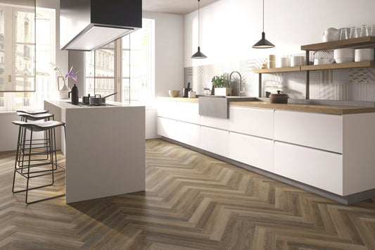 Gresie Herringbone aspect lemn Natural Appeal Blonde 7.5x60cm