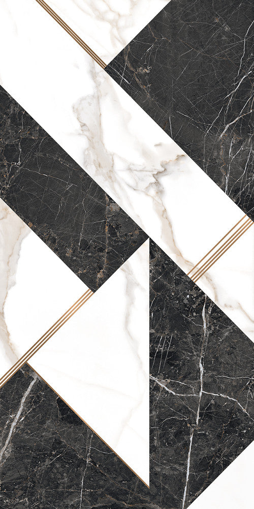 Gresie portelanata Saint Laurent Noir ART Starlight Polished 60x120 cm