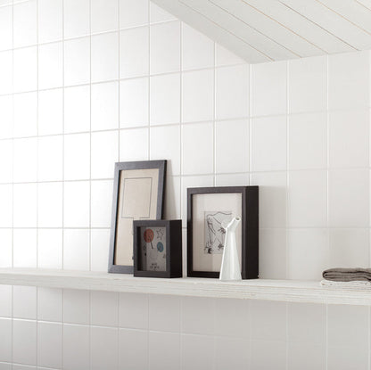 Gresie/Faianta portelanata Bianco 10x10 cm, finisaj mat, productie Italia