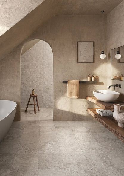 Gresie portelanata Timestone Grey 33.3x33.3 cm, productie Italia