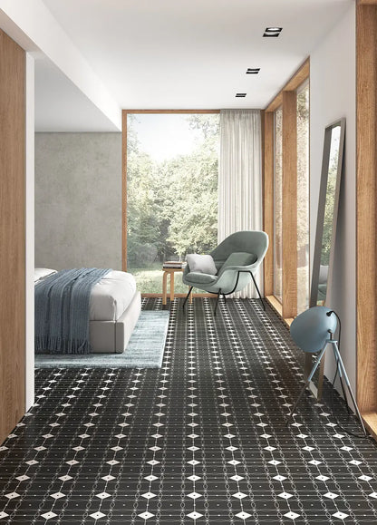 Gresie decorativa Octogon Tender Dec.1 Black&White 20x20 cm