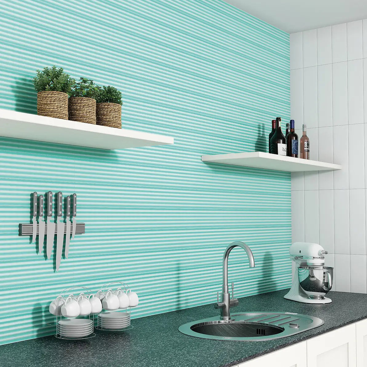 Faianta Waves Cove Seafoam 11,25×45 cm