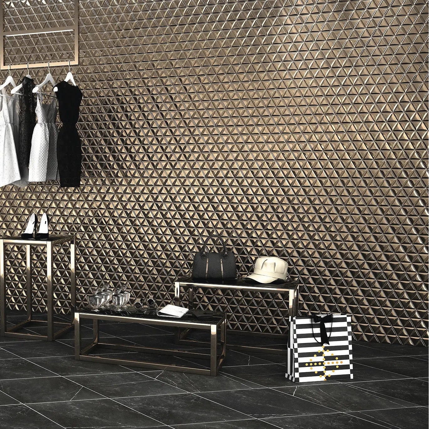 Faianta Portelanata Diamond Oro 70x40 cm