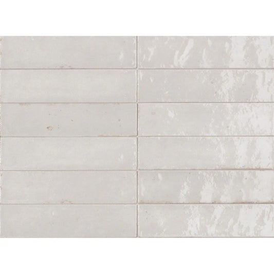 Faianta Marazzi Lume White 6x24 cm, ceramica portelanata