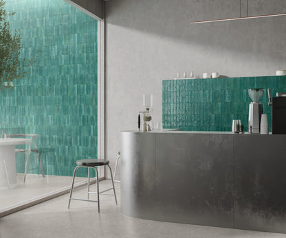 Faianta Marazzi Lume Turquoise 6x24 cm, ceramica portelanata