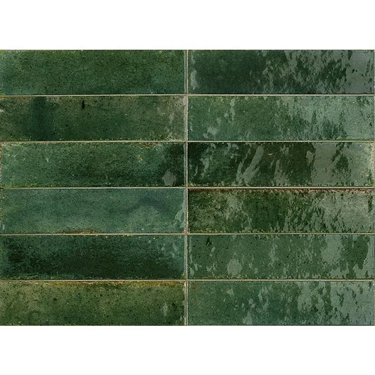 Faianta Marazzi Lume Green 6x24 cm, ceramica portelanata