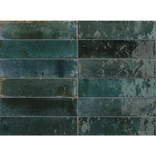 Faianta Marazzi Lume Blue 6x24 cm, ceramica portelanata