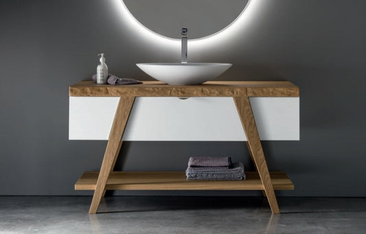 Mobilier baie lemn natural Fratino (dimensiune 130 cm x 56 cm) Italia