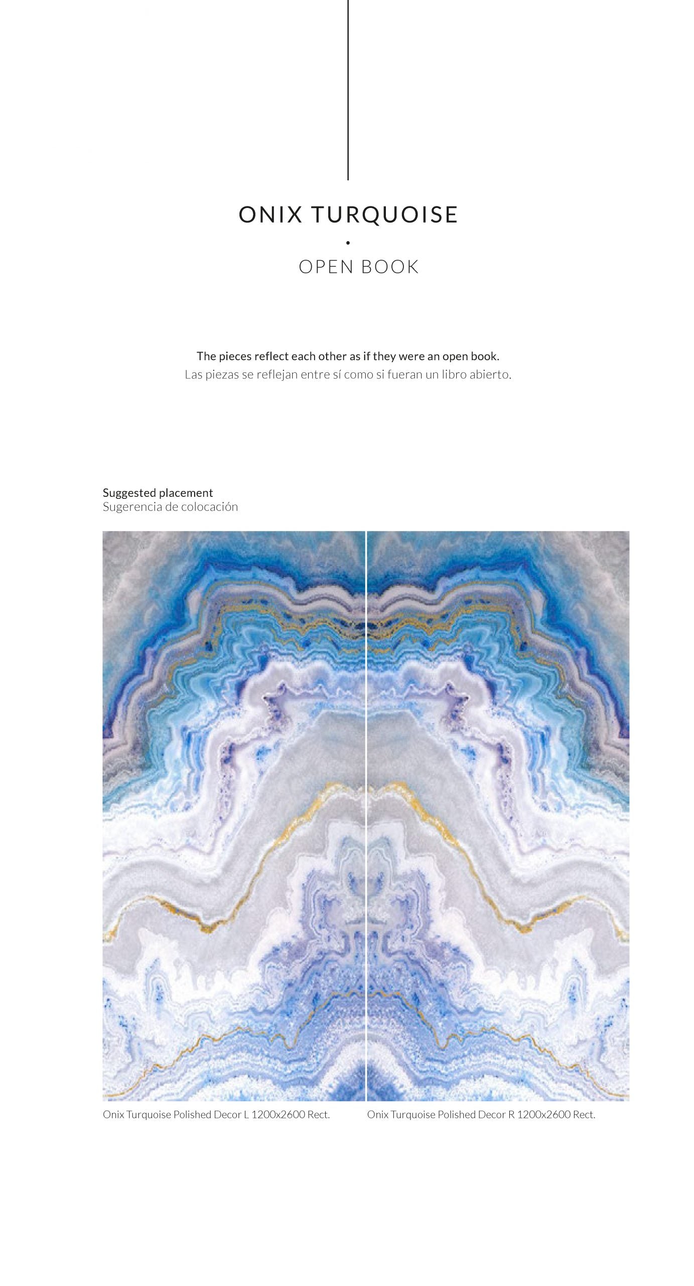 Lastra decor Onix Turquoise 120x260 cm, 6mm grosime, productie Spania