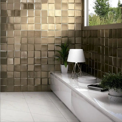 Faianta cu efect metalic Pattern Metallic Gold 33x33 cm