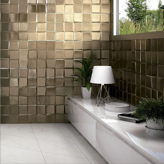 Faianta cu efect metalic Pattern Metallic Gold 33x33 cm