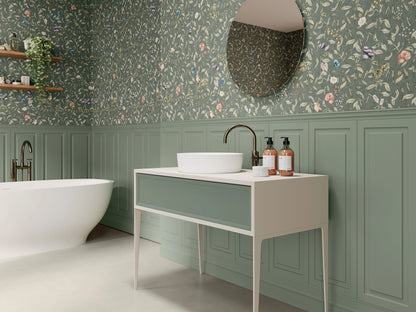 Faianta Boiserie Plinth Green Mate 30x90 cm