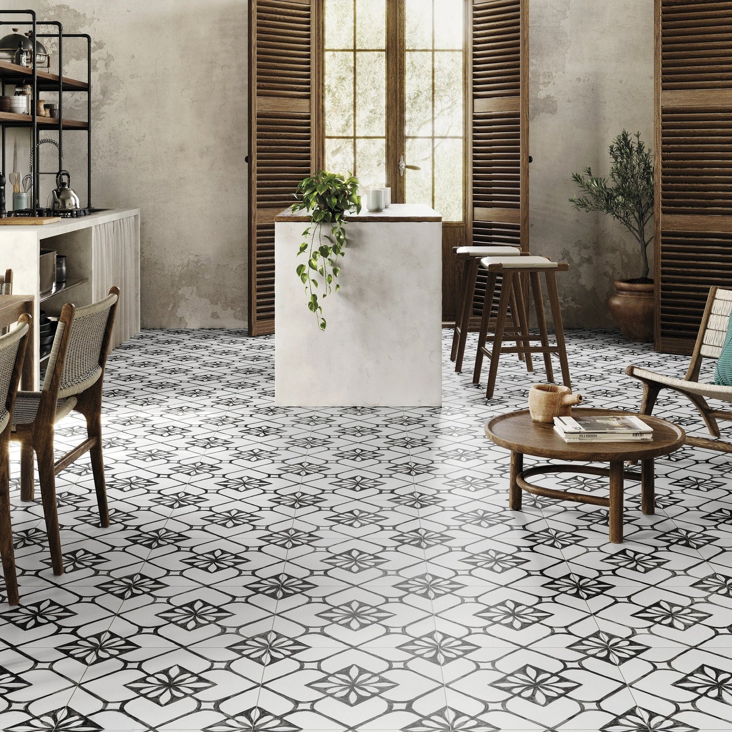 Gresie portelanata Asti Black 44x44 cm