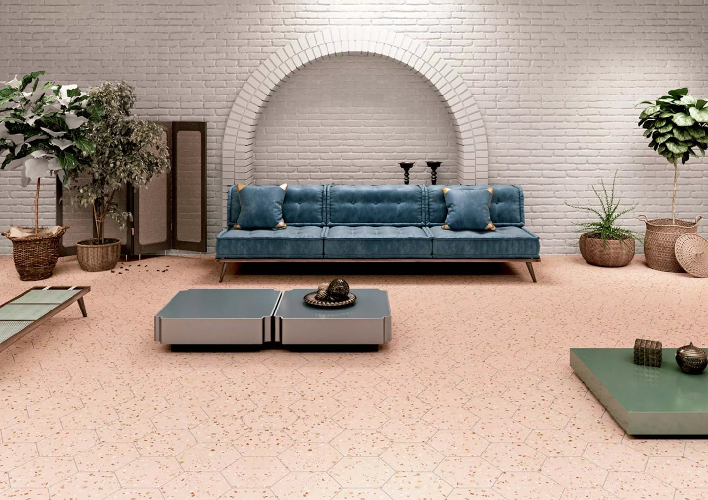 Gresie / Faianta South Pink Natural Hex 25X29 cm, ceramica portelanata