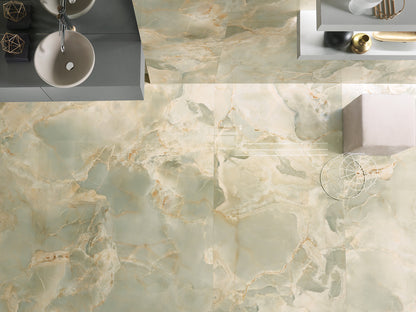 Gresie portelanata Onice Reale Smeraldo Lucios 60x120 cm, Tagina Italia